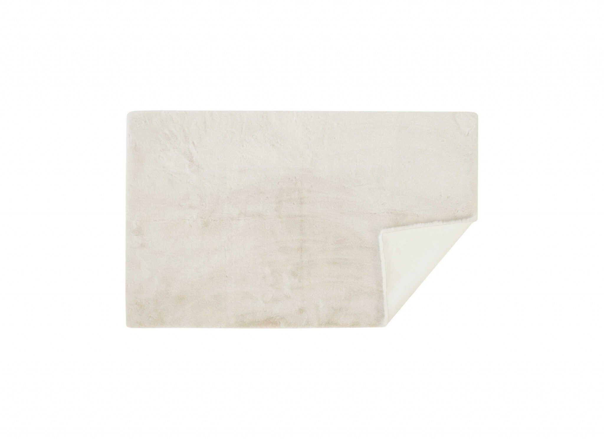 Luxe Faux Rabbit Fur Rectangular Rug 3 X 5 - Ivory