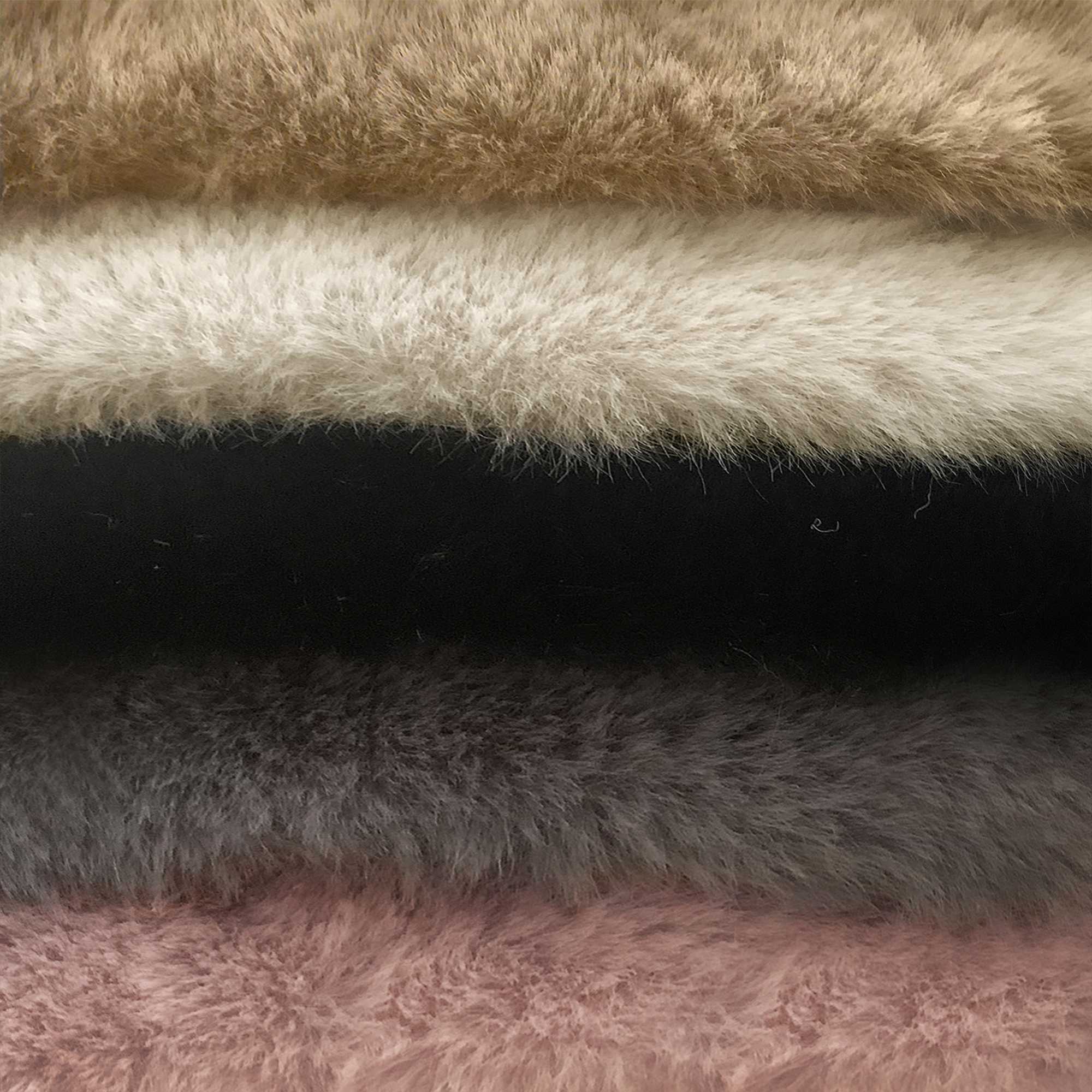 Luxe Faux Rabbit Fur Rectangular Rug 3 X 5 - Ivory