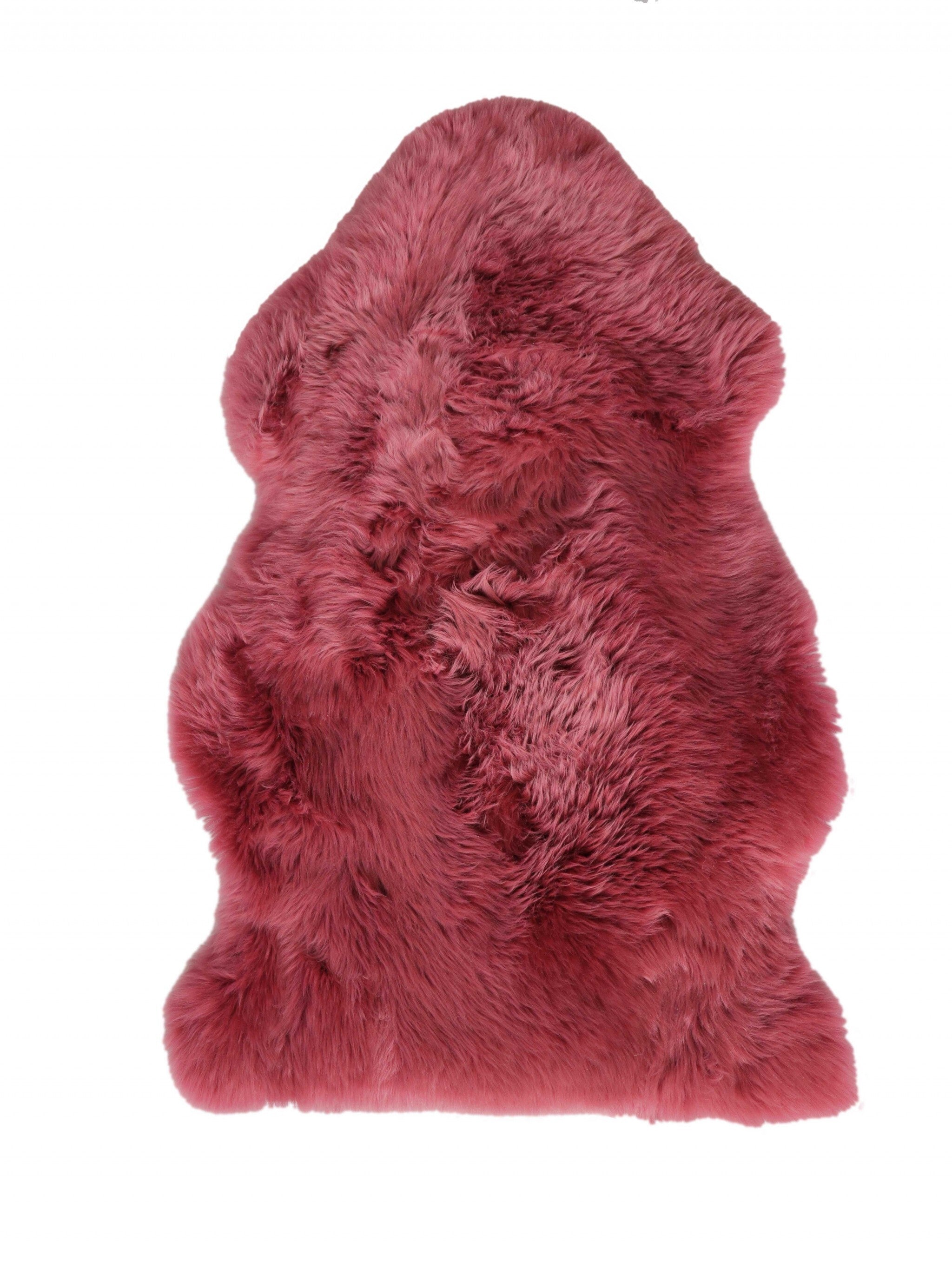 2' X 3' Raspberry New Zealand Natural Shearling Sheepskin Rug