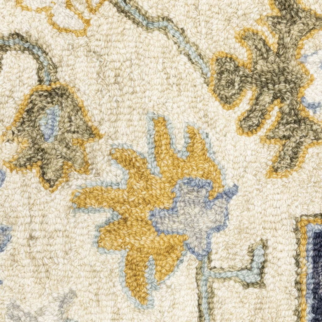 8'X10' Blue And Ivory Bohemian Rug