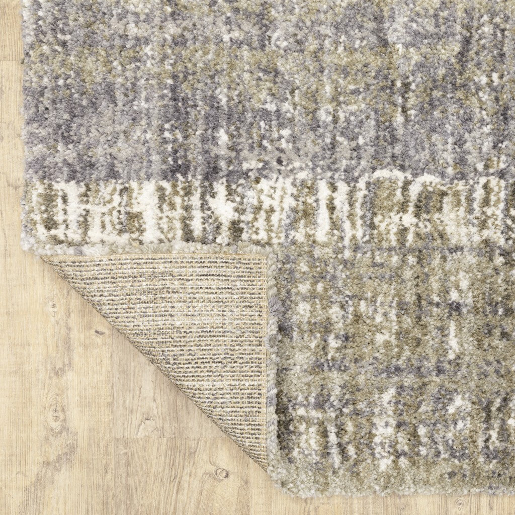 5'X8' Grey And Ivory Abstract Lines Area Rug