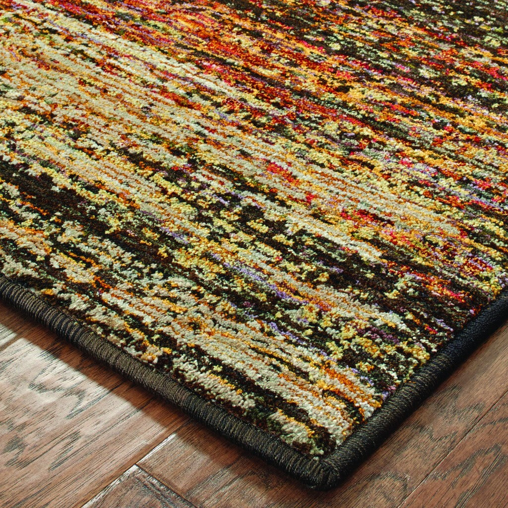 6'X9' Gold And Slate Abstract Indoor Area Rug