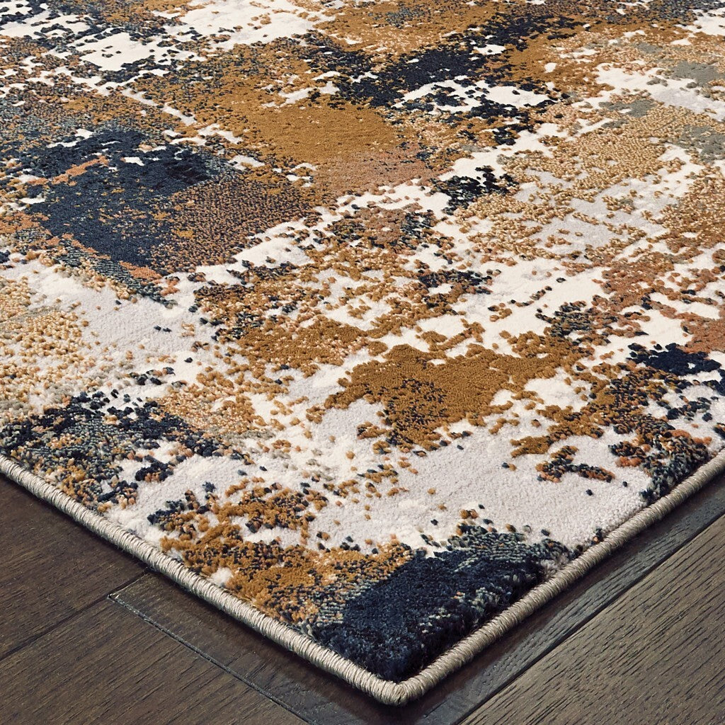 9' X 12' Ivory Gray Abstract Sectors Indoor Area Rug