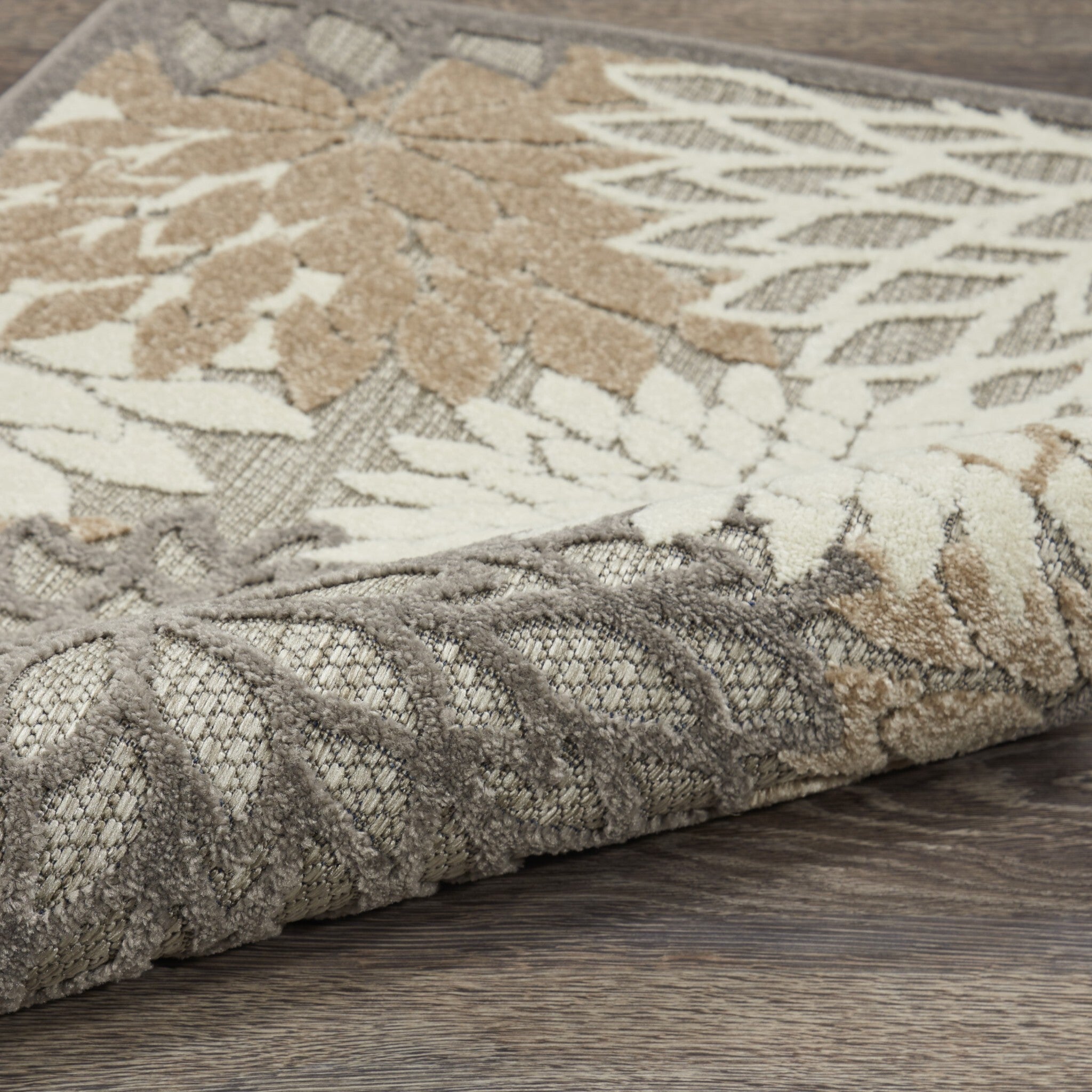 2' X 6' Natural And Gray Indoor Outdoor Runner Rug