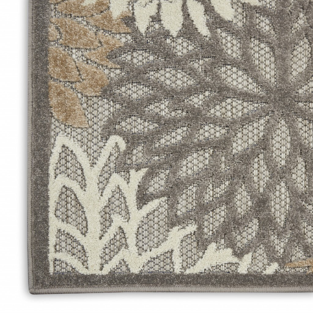2' X 6' Natural And Gray Indoor Outdoor Runner Rug