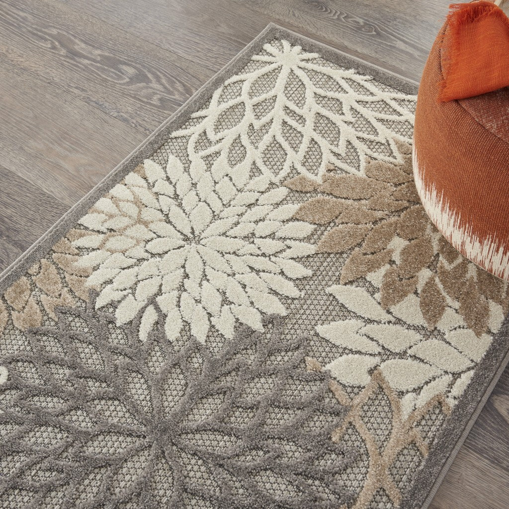 3' X 4' Natural And Gray Indoor Outdoor Area Rug