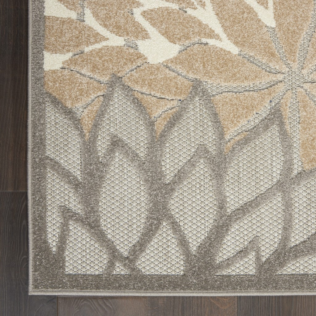5' X 8' Natural And Gray Indoor Outdoor Area Rug