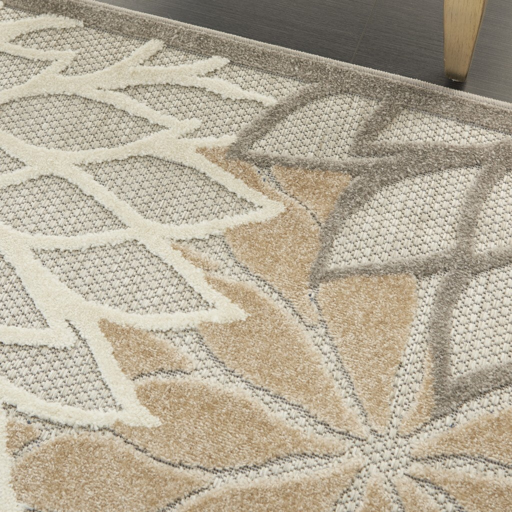 5' X 8' Natural And Gray Indoor Outdoor Area Rug