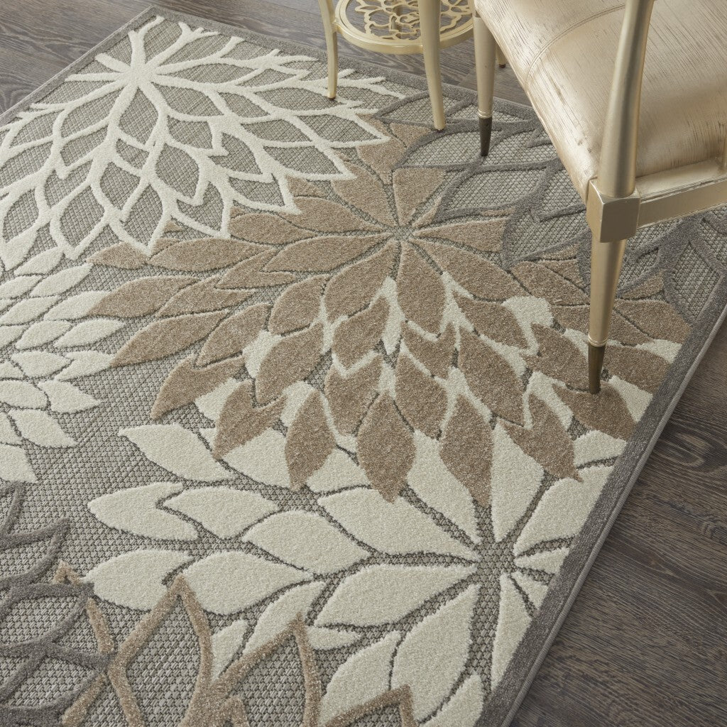 6' X 9' Natural And Gray Indoor Outdoor Area Rug