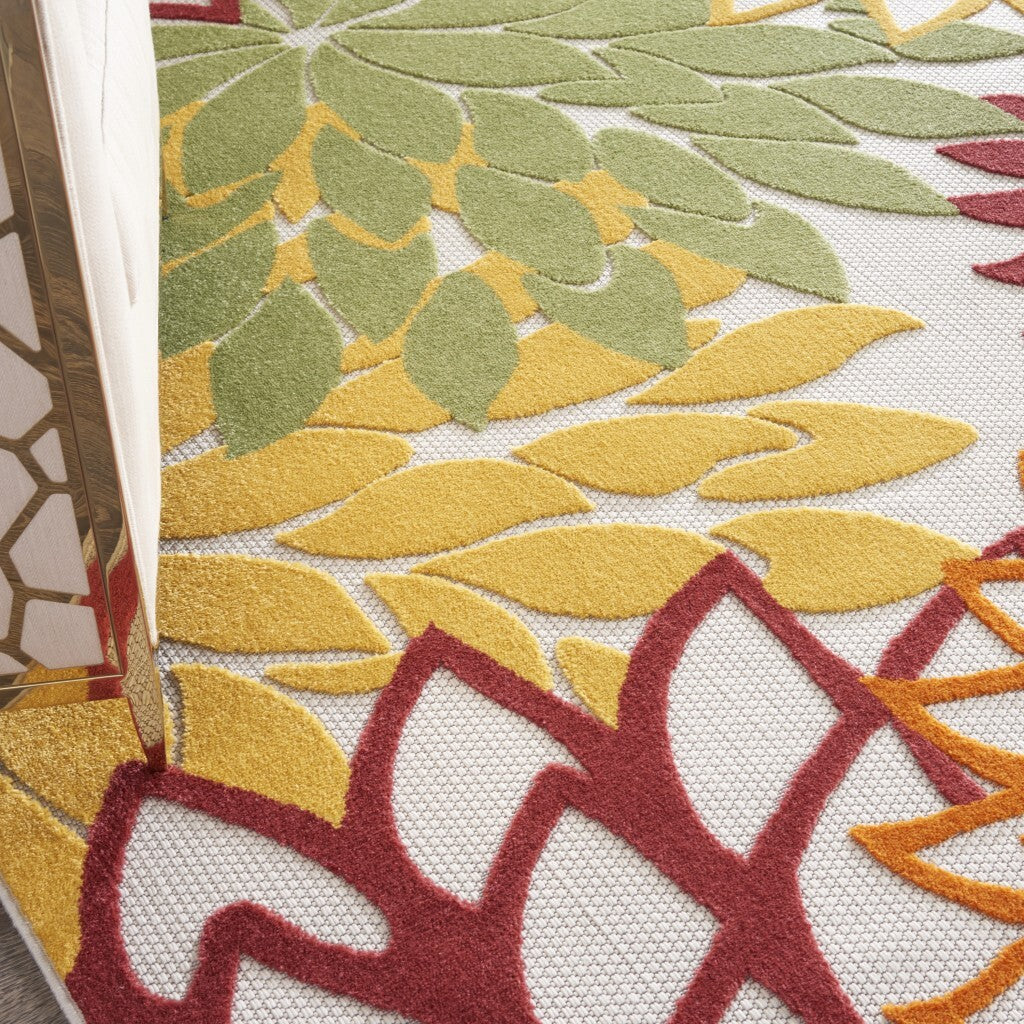 7' X 10' Red Warm Harvest Indoor Outdoor Area Rug