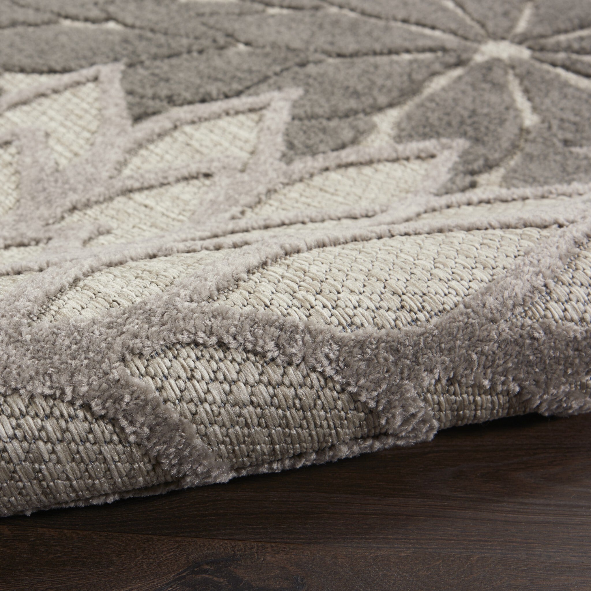 2' X 10' Silver And Gray Indoor Outdoor Runner Rug