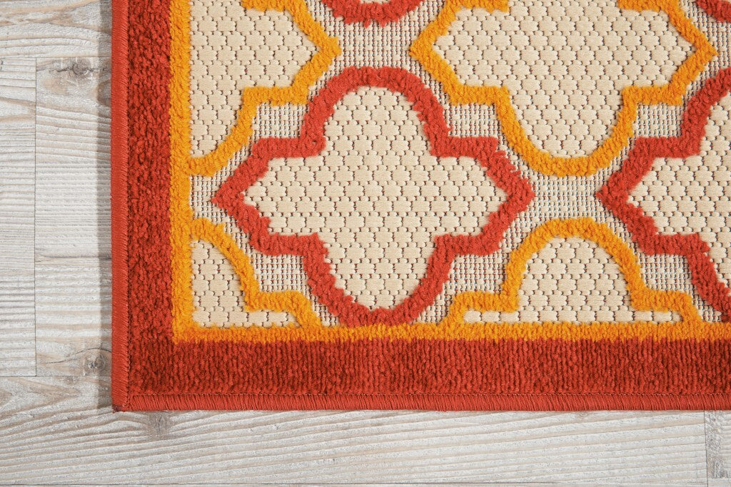 3' X 4' Red Trellis Indoor Outdoor Area Rug