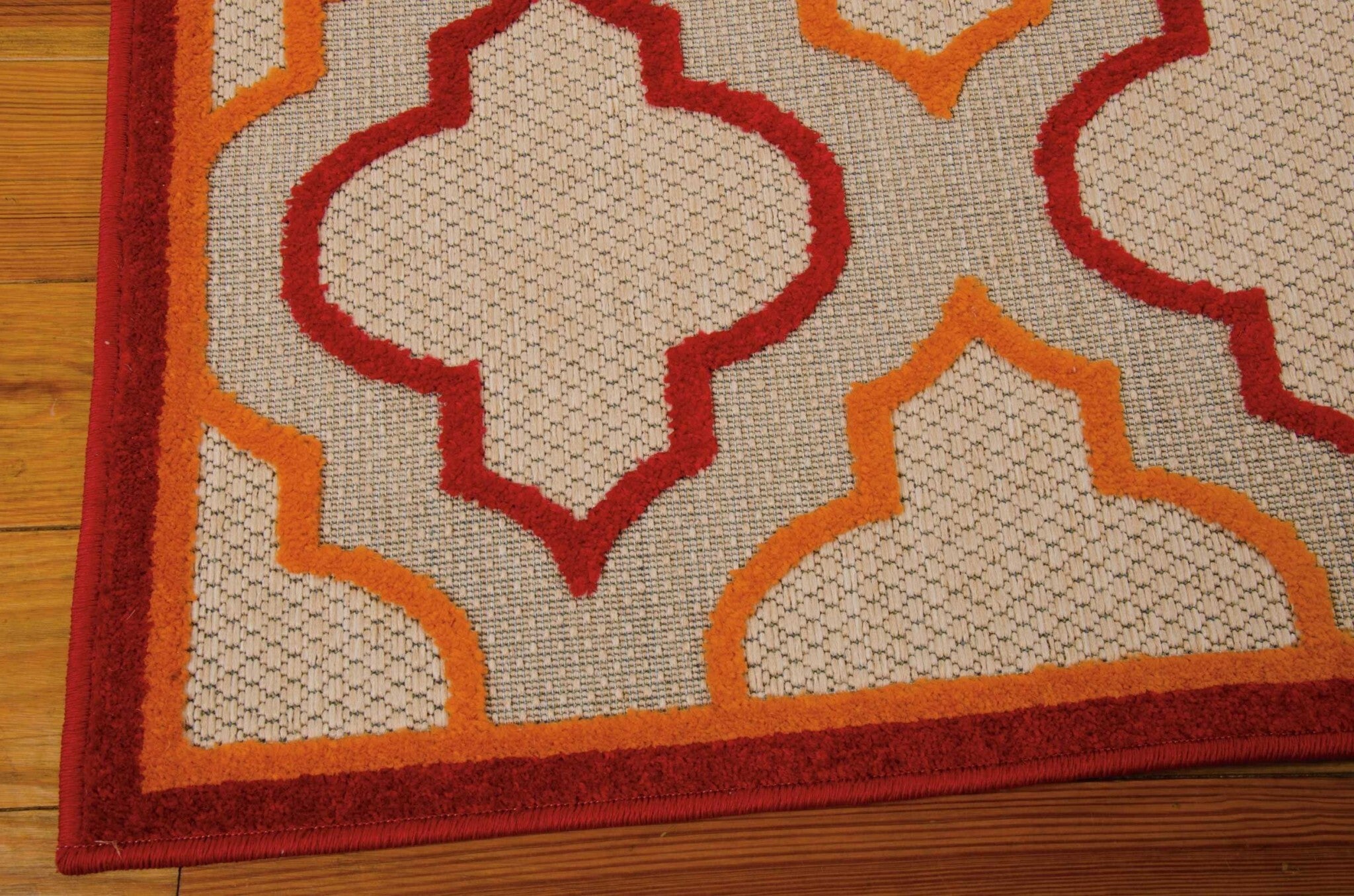 5' X 8' Red Trellis Indoor Outdoor Area Rug