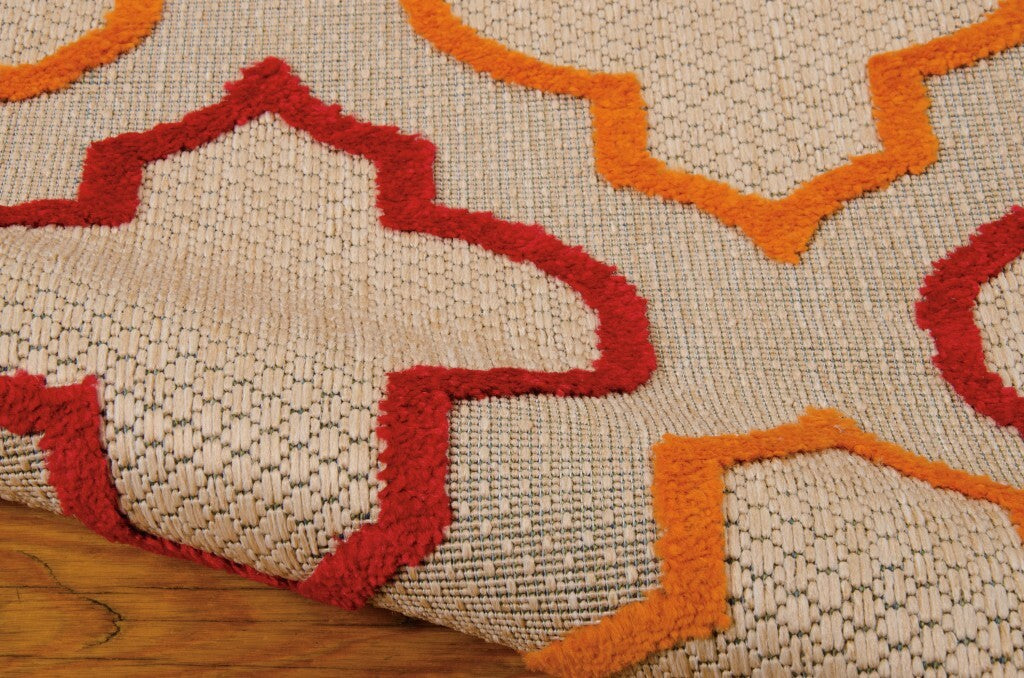 5' X 8' Red Trellis Indoor Outdoor Area Rug