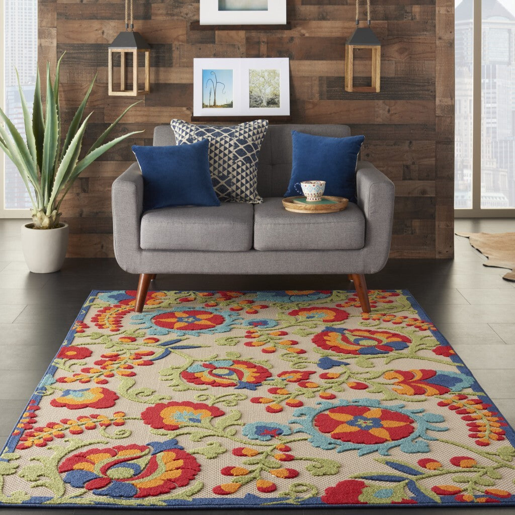 4' X 6' Mediterra Indoor Outdoor Area Rug