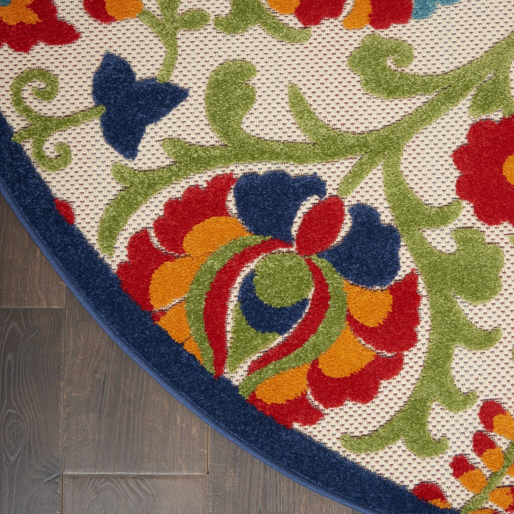 8' Round Mediterra Indoor Outdoor Area Rug