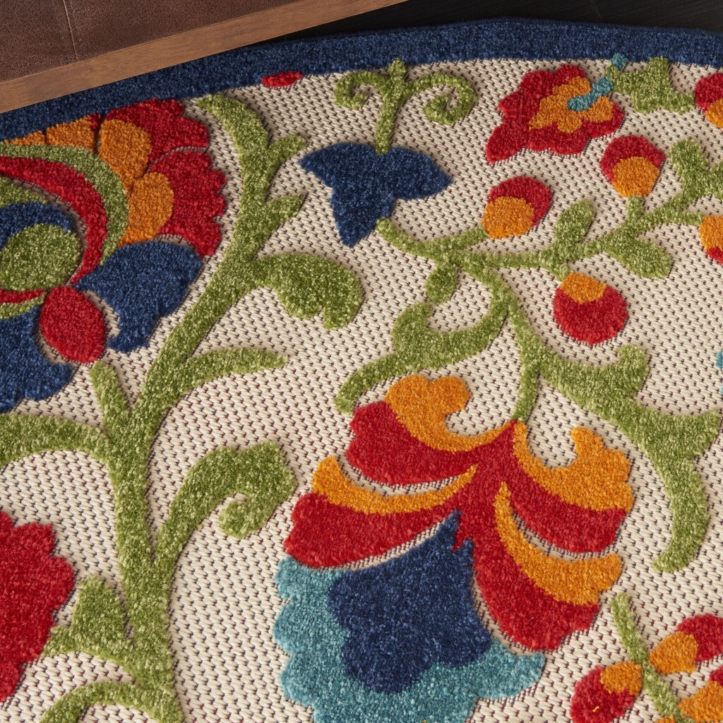 8' Round Mediterra Indoor Outdoor Area Rug