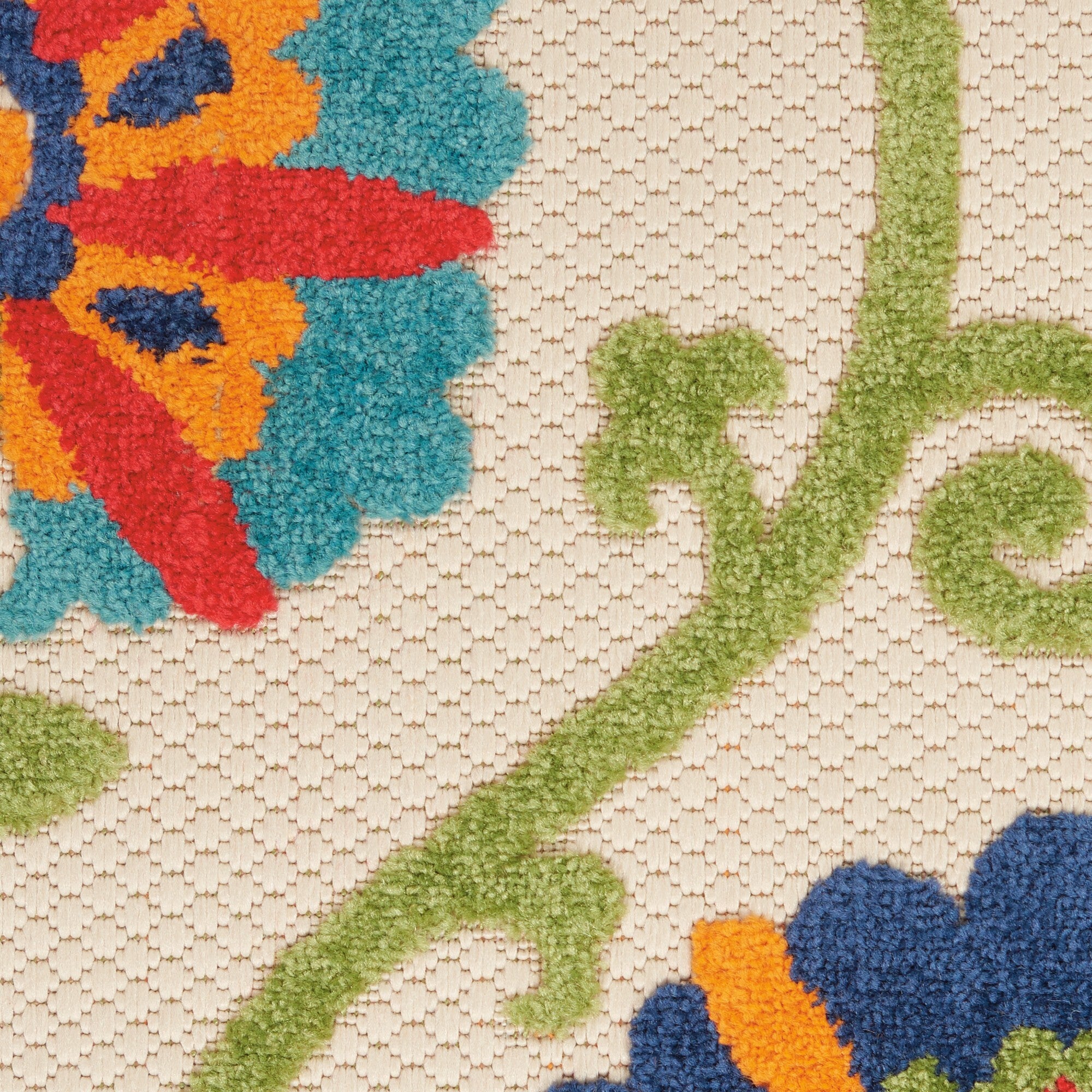 6' X 9' Blue Vines Indoor Outdoor Area Rug
