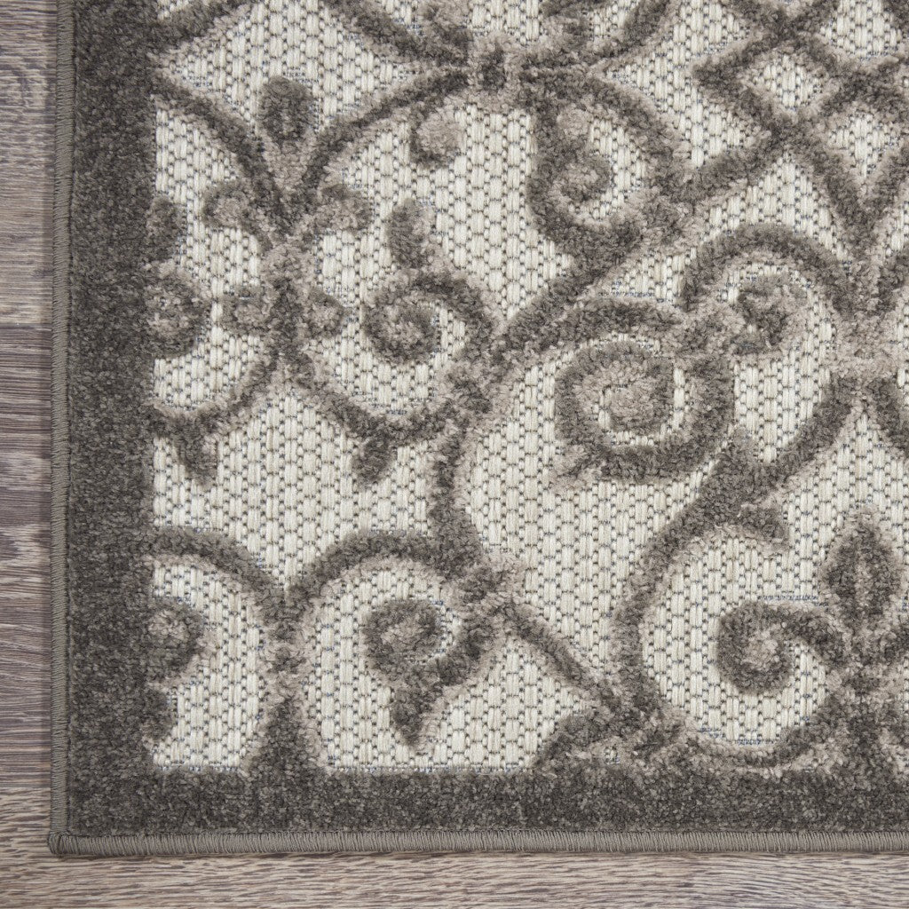 3' X 4' Gray And Charcoal Indoor Outdoor Area Rug