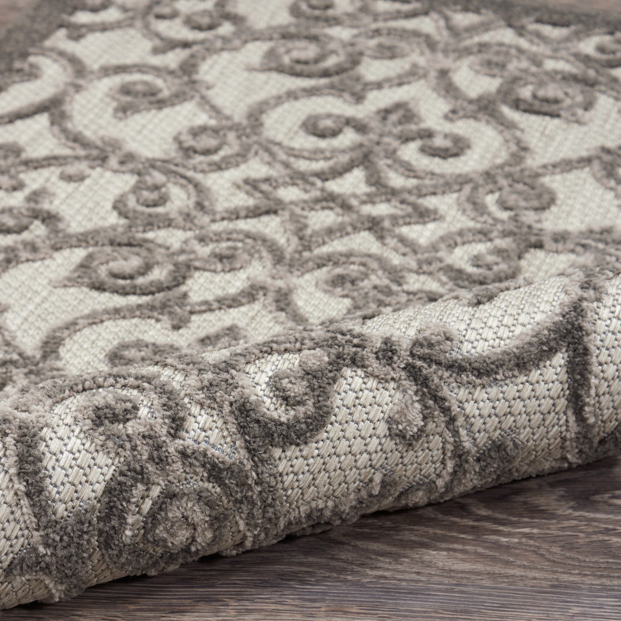 3' X 4' Gray And Charcoal Indoor Outdoor Area Rug