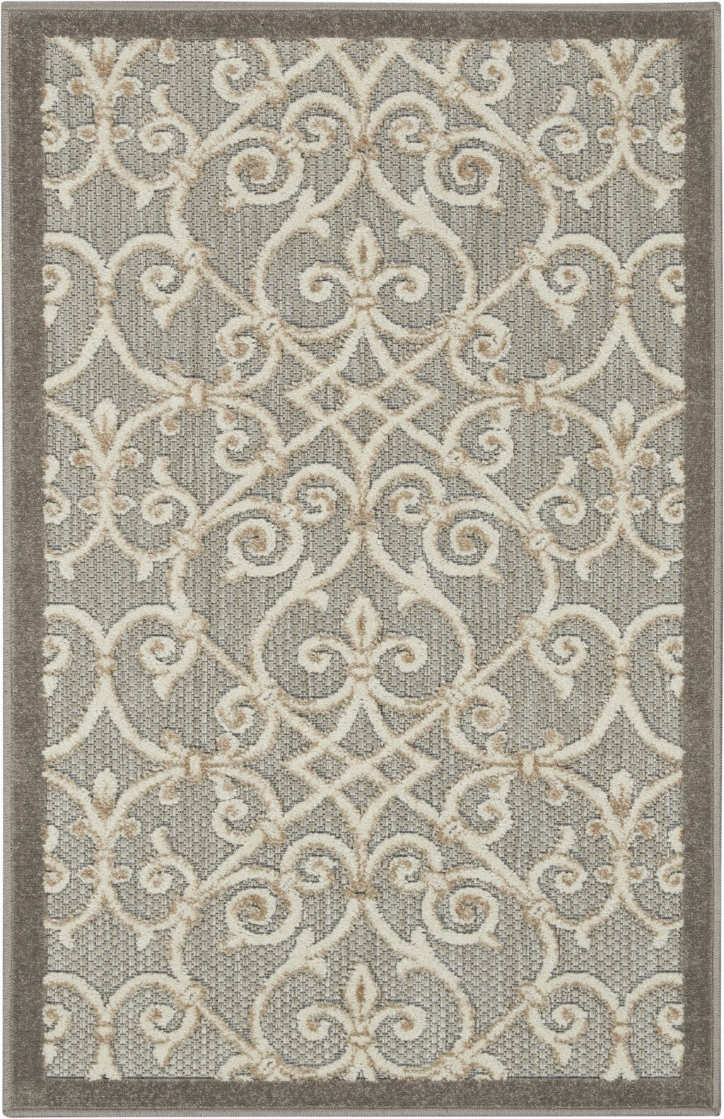 3' X 4' Natural And Gray Indoor Outdoor Area Rug