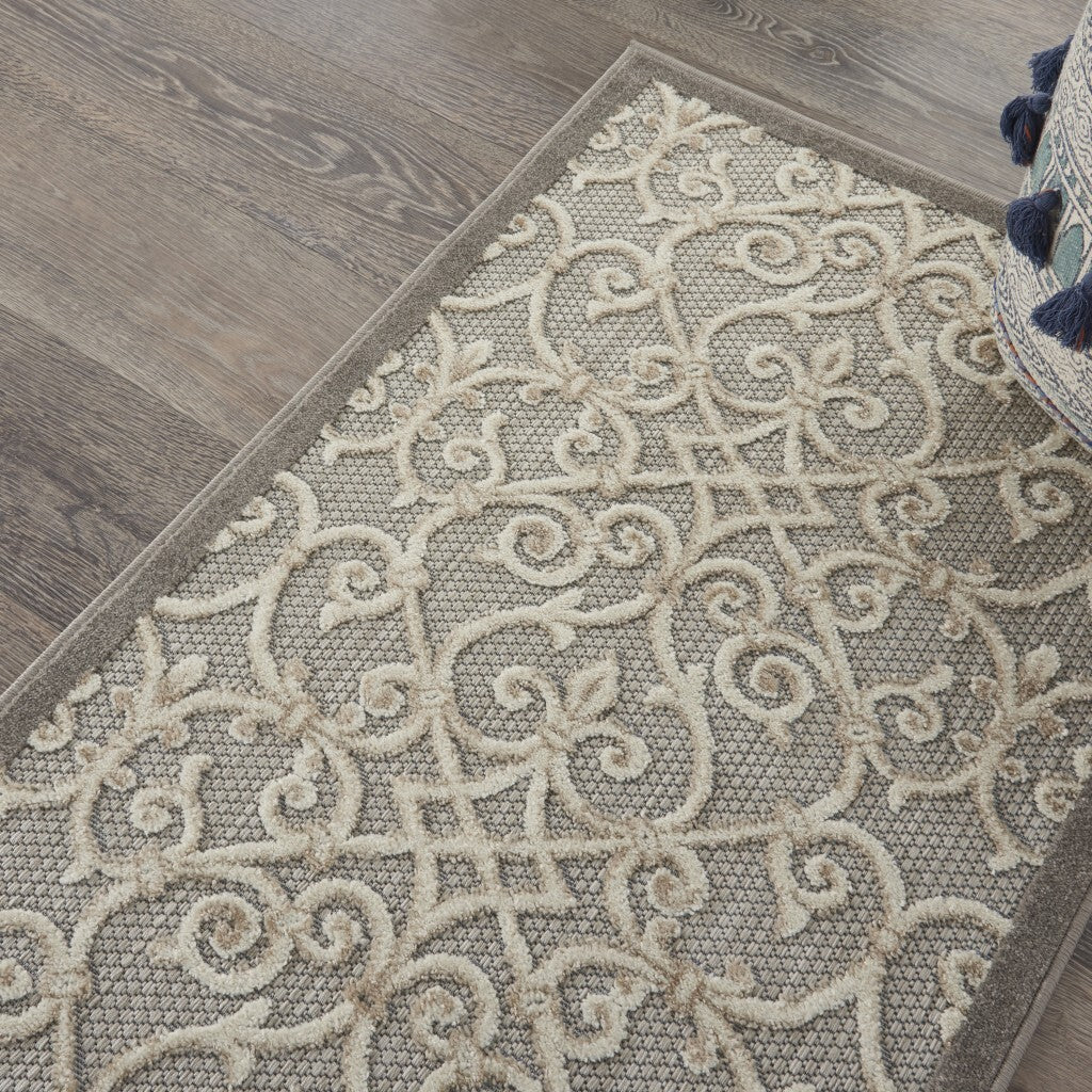 3' X 4' Natural And Gray Indoor Outdoor Area Rug