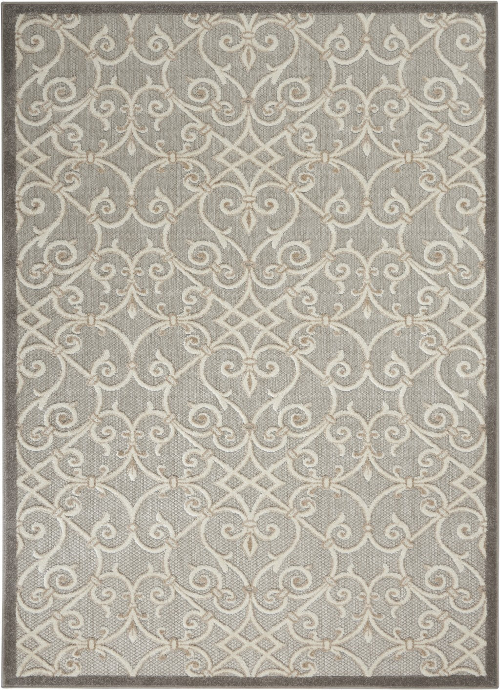 4' X 6' Natural And Gray Indoor Outdoor Area Rug