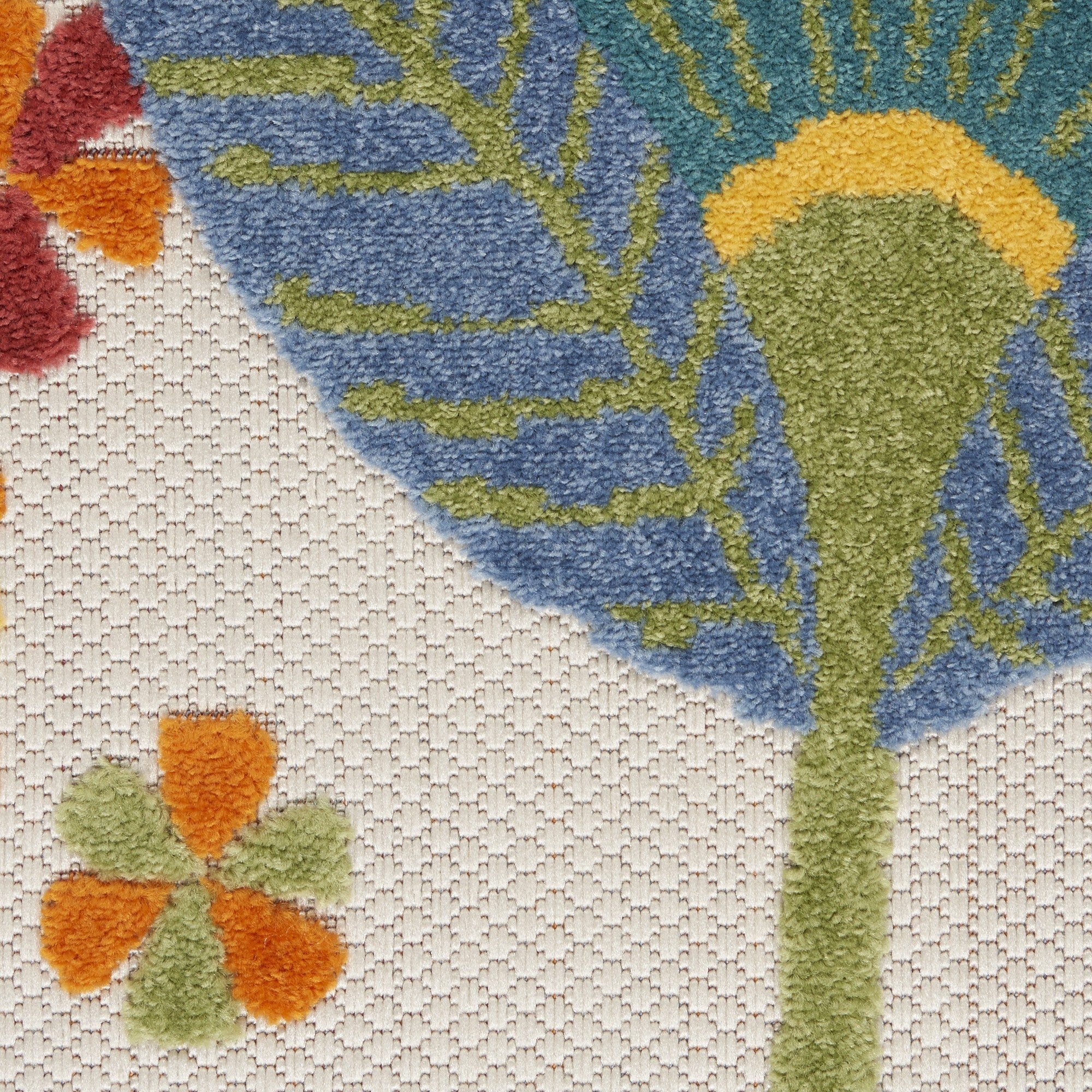 4' Round Yellow And Ivory Indoor Outdoor Area Rug