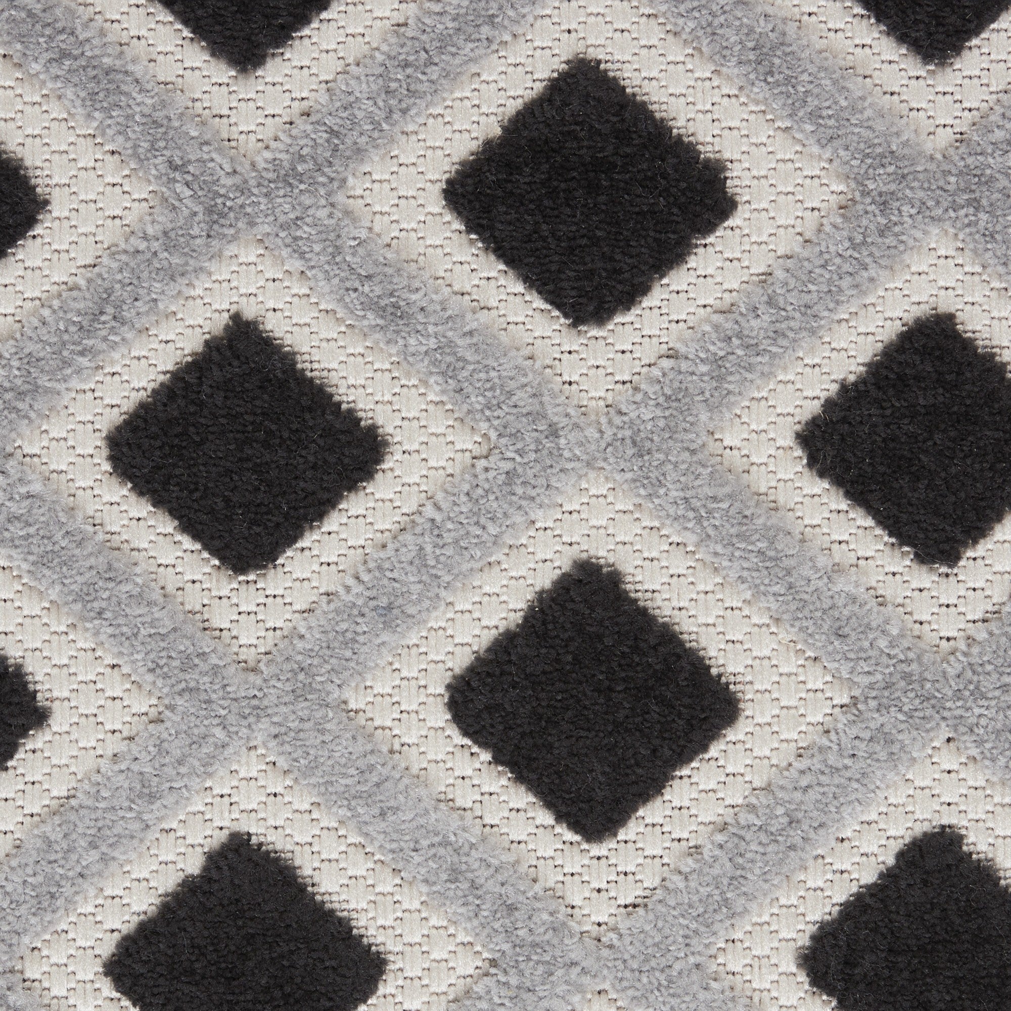 4' Round Black White Gray Indoor Outdoor Area Rug