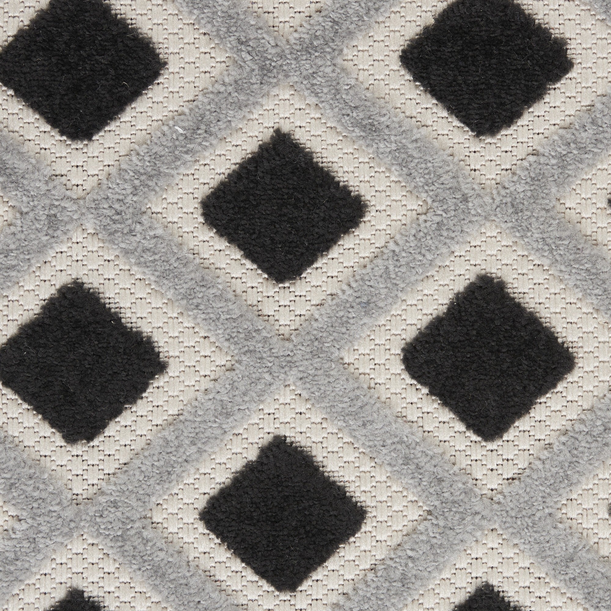 6' X 9' Black White Gray Indoor Outdoor Area Rug