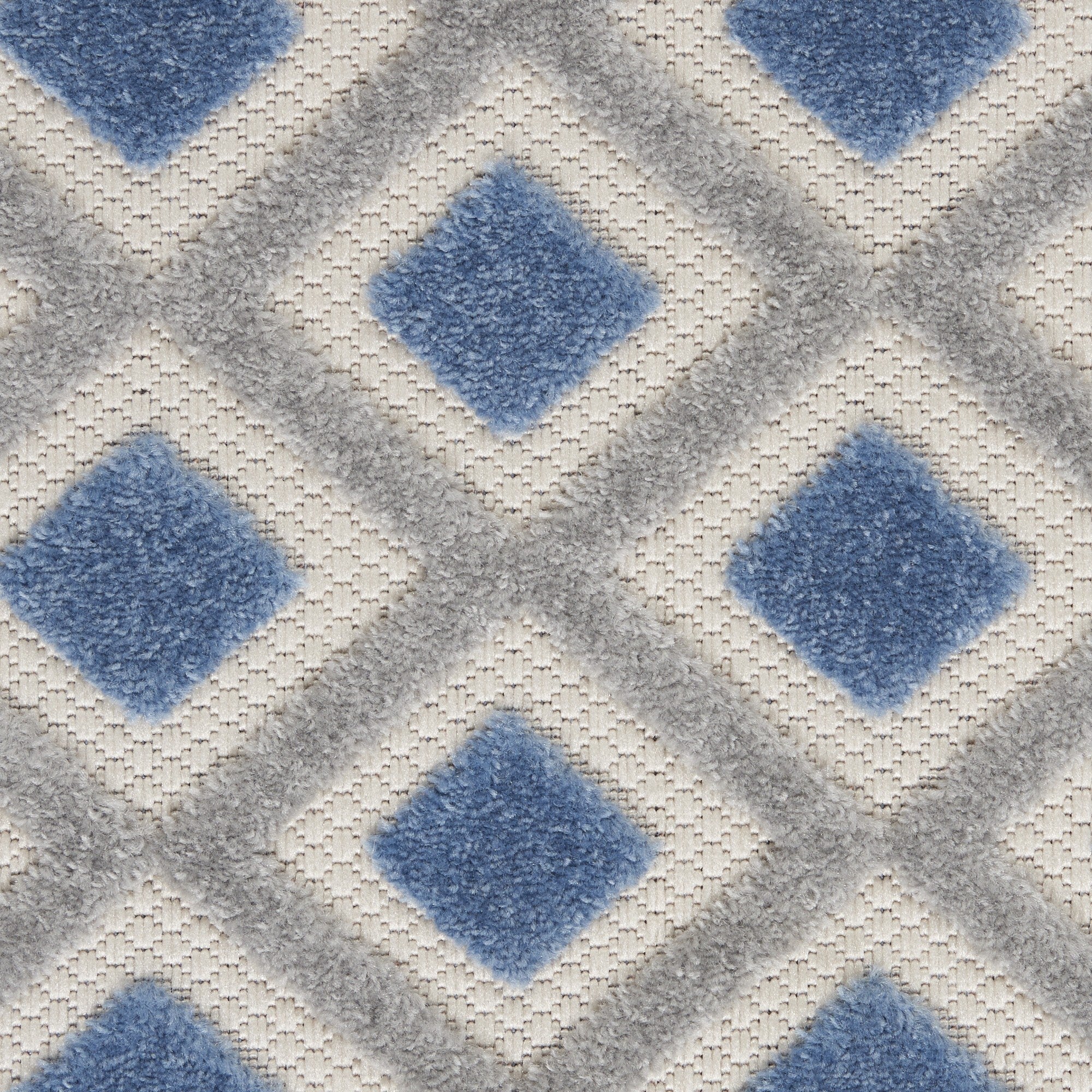 8' Round Blue And Gray Indoor Outdoor Area Rug
