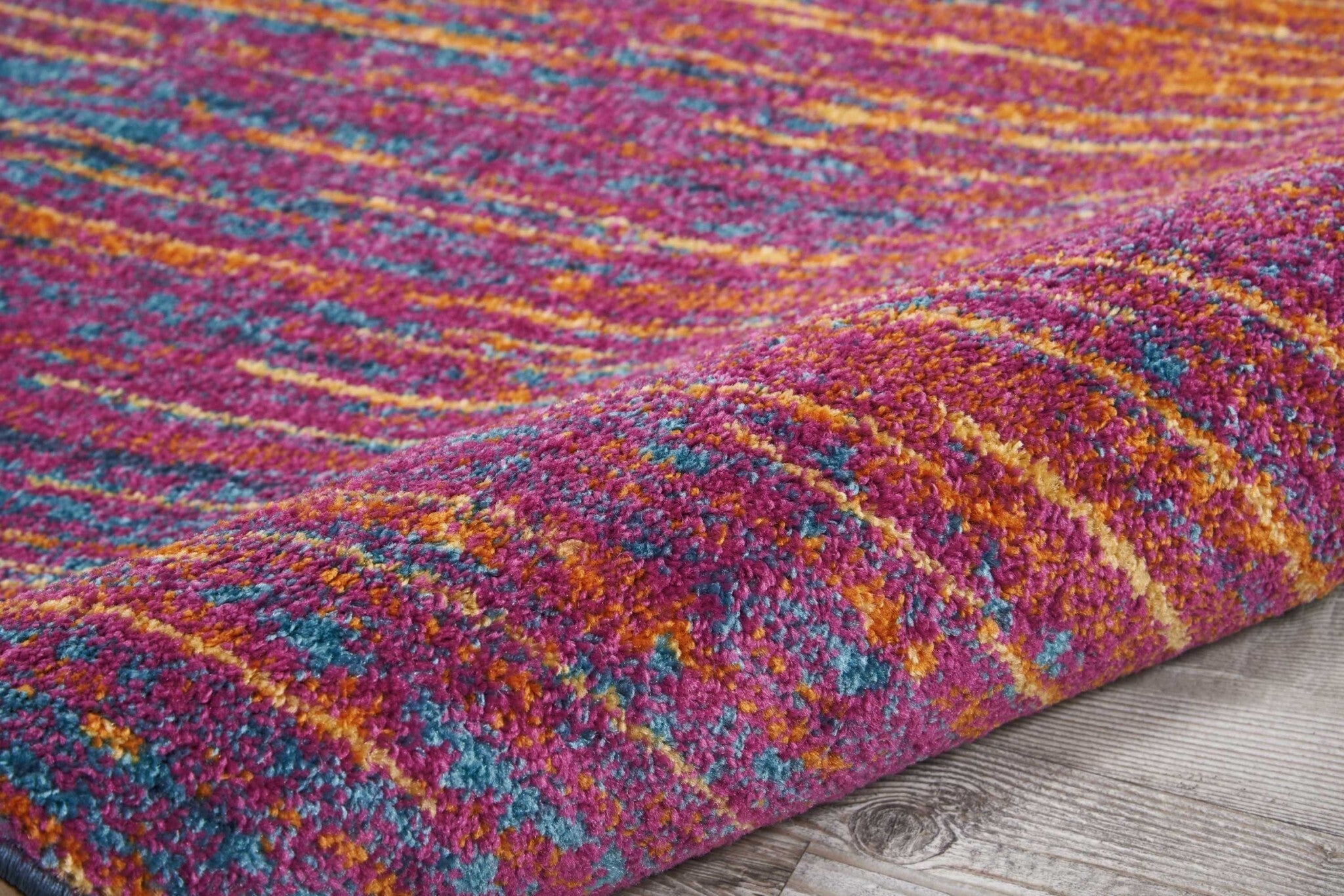 8' X 10' Rainbow Abstract Striations Area Rug
