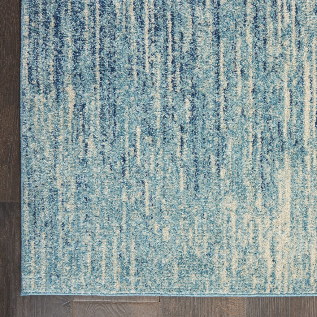 2' X 6' Navy And Light Blue Abstract Runner Rug