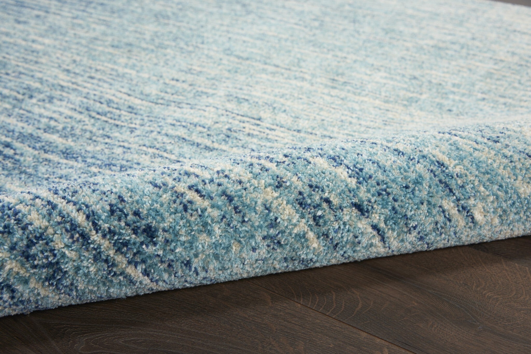 2' X 6' Navy And Light Blue Abstract Runner Rug