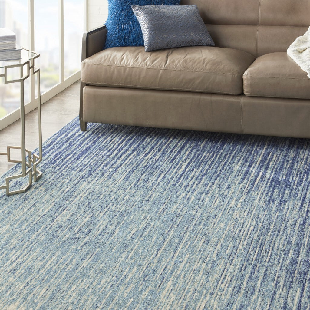 7' X 10' Navy And Light Blue Abstract Area Rug