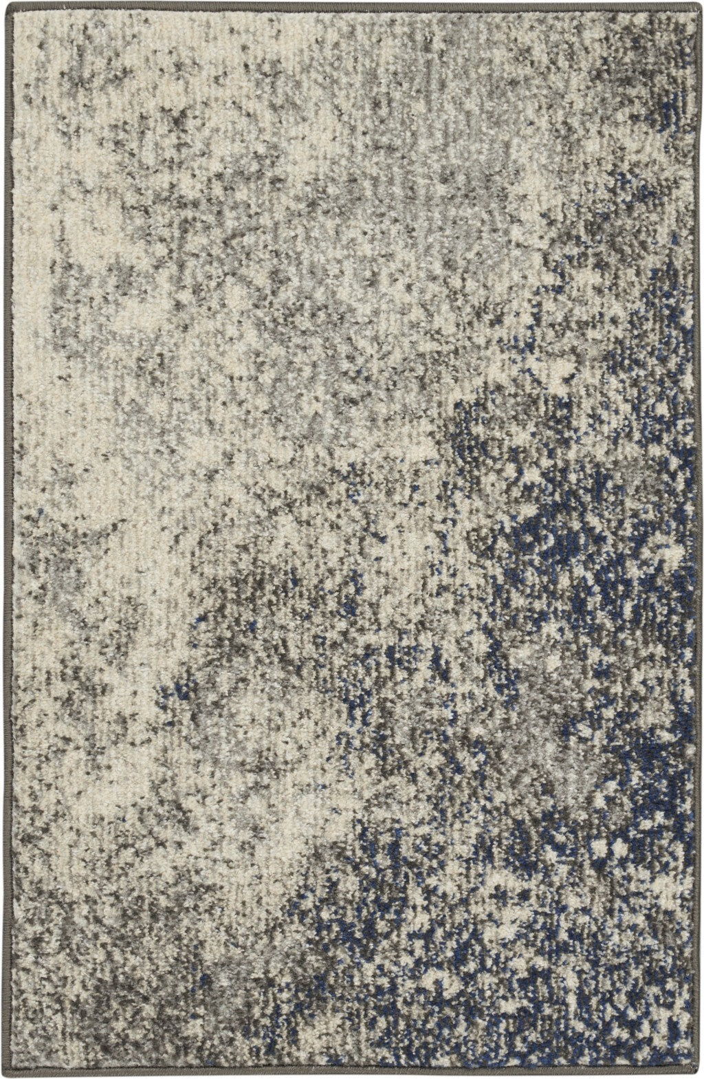 2' X 3' Charcoal And Ivory Abstract Scatter Rug