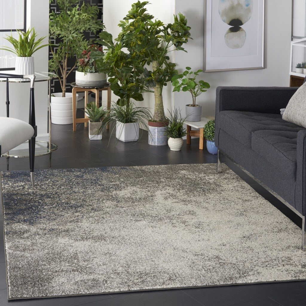 4' X 6' Charcoal And Ivory Abstract Area Rug