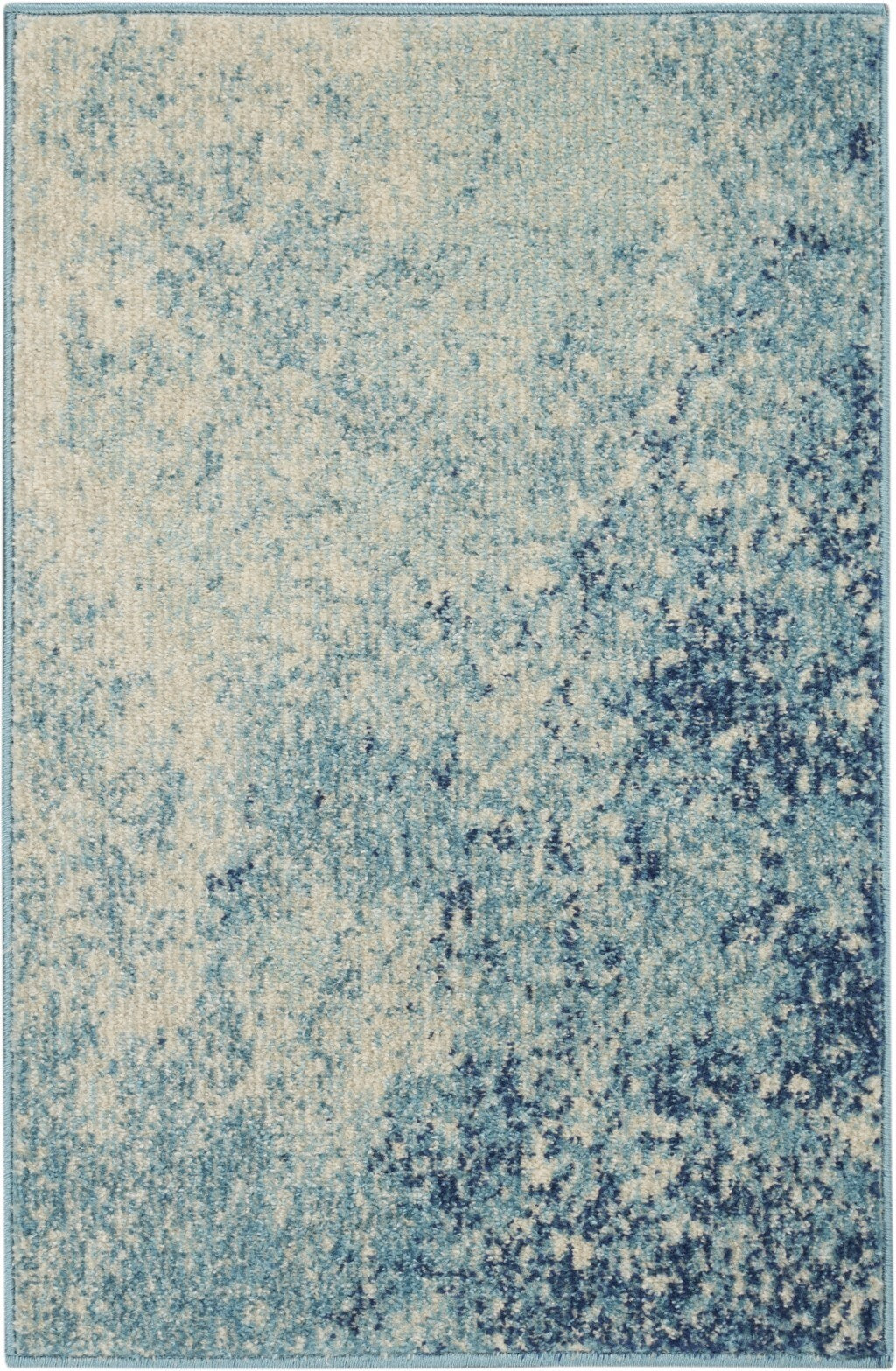 2' X 3' Light Blue And Ivory Abstract Sky Scatter Rug