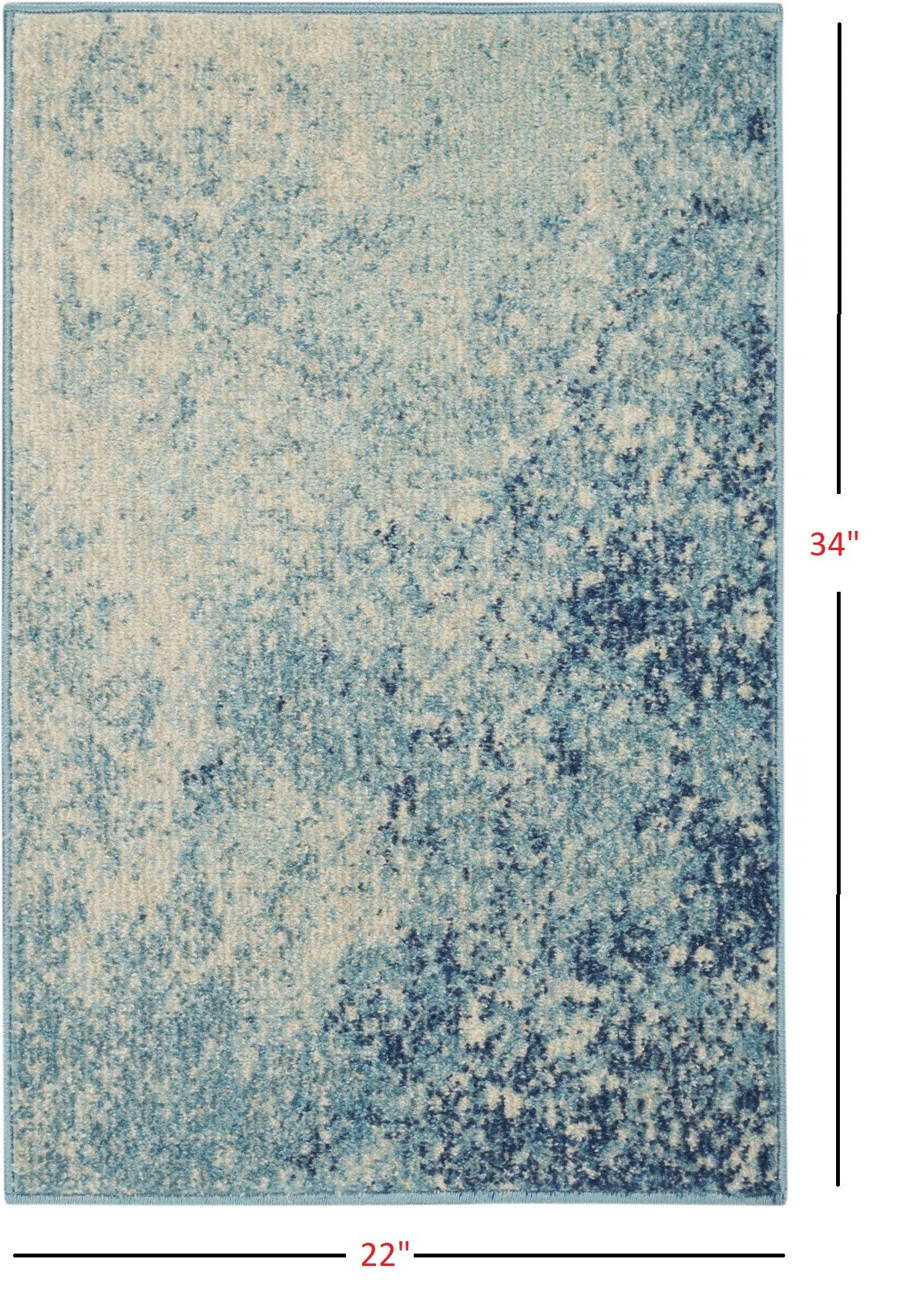 2' X 3' Light Blue And Ivory Abstract Sky Scatter Rug