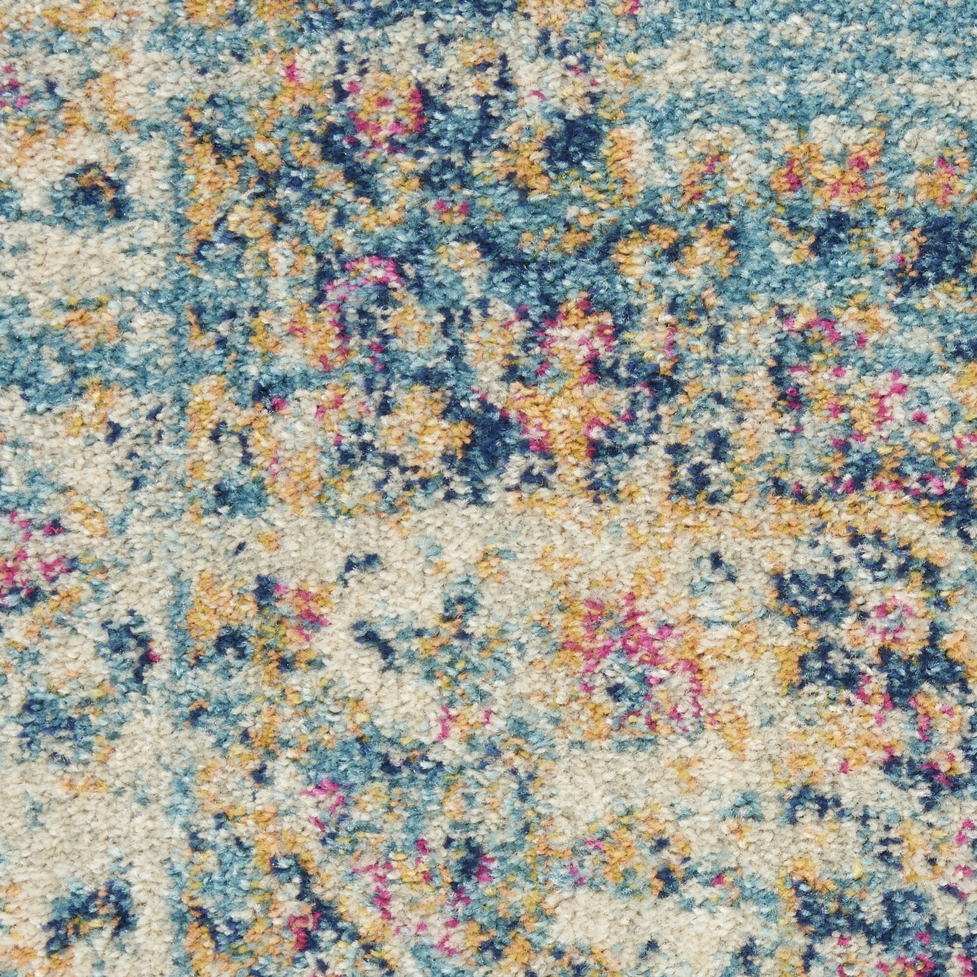 8'X10' Light Blue Distressed Medallion Area Rug