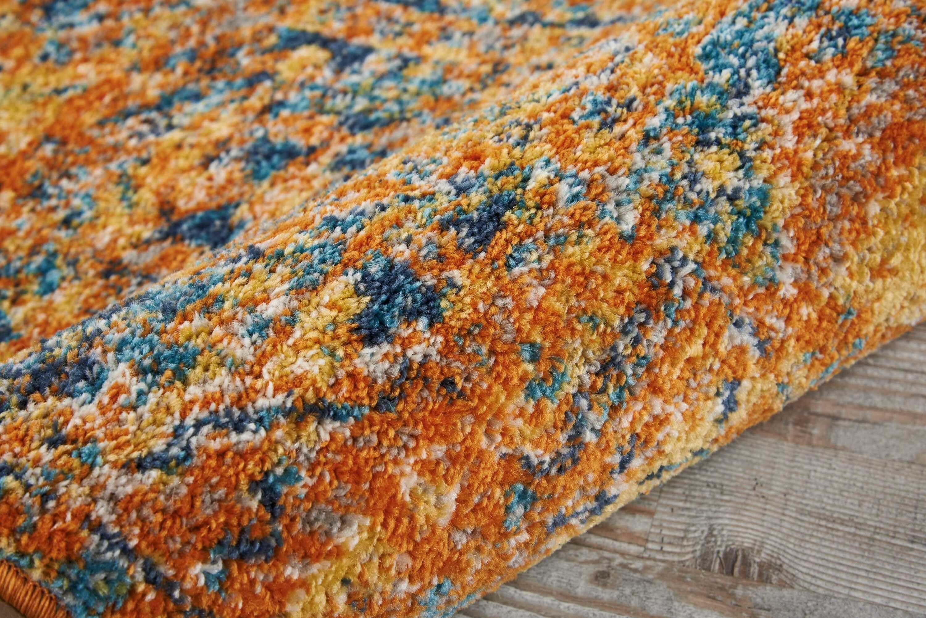2' X 3' Gold And Blue Antique Scatter Rug
