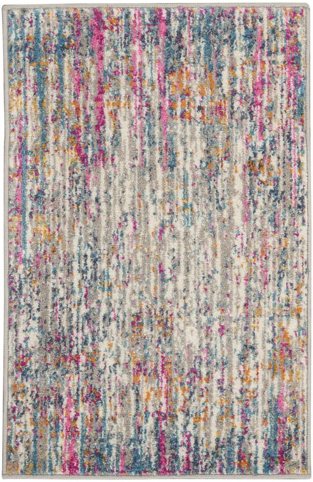 2' X 3' Ivory Abstract Striations Scatter Rug