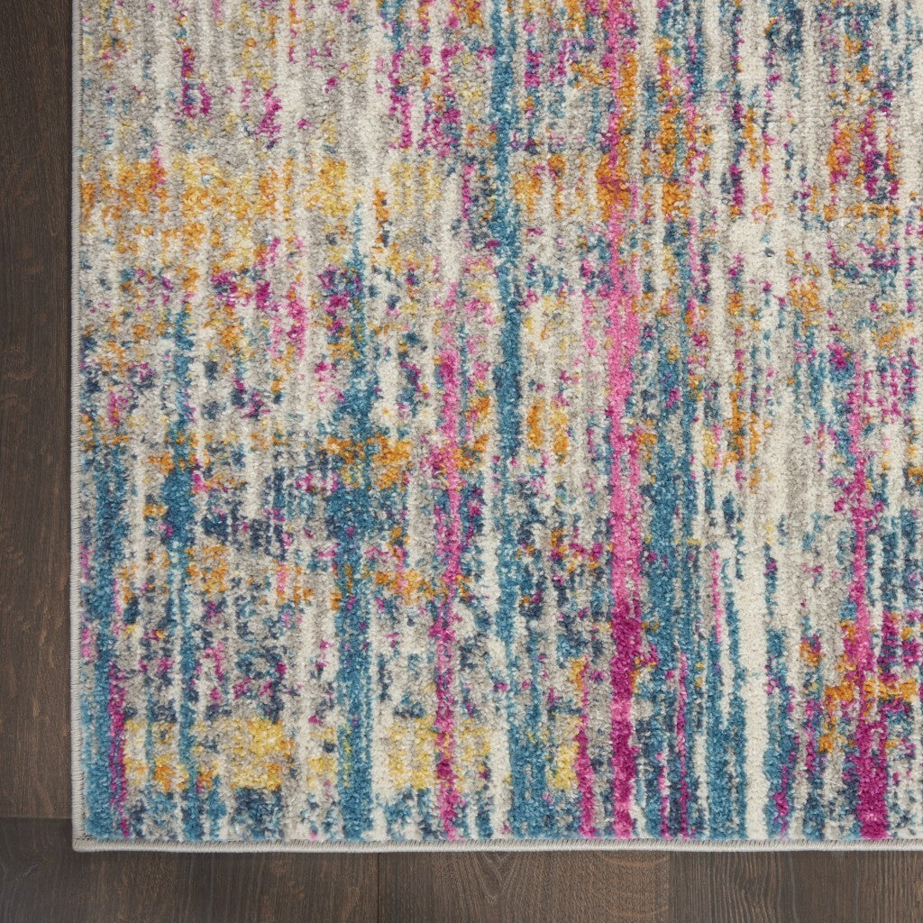 2' X 3' Ivory Abstract Striations Scatter Rug