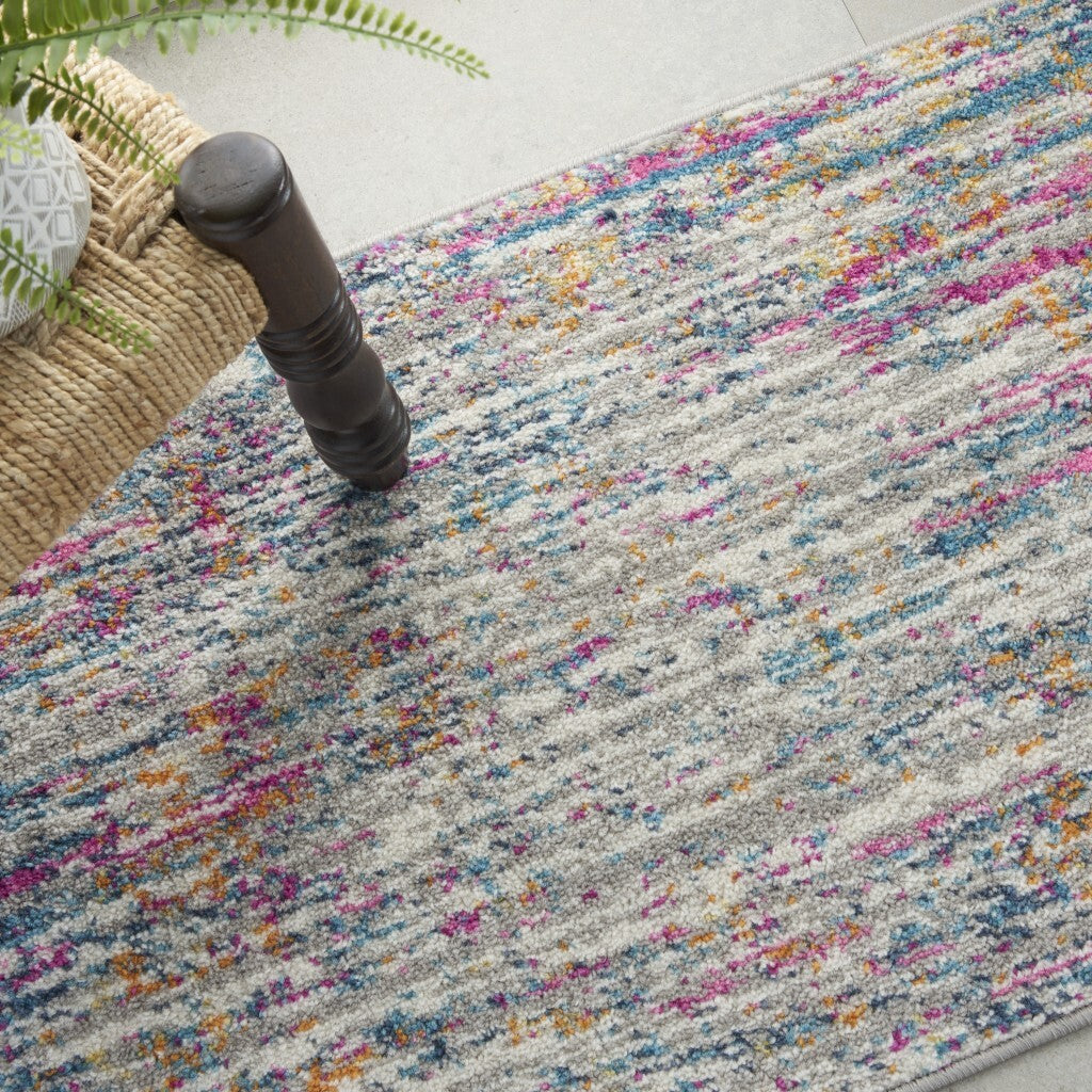 2' X 3' Ivory Abstract Striations Scatter Rug