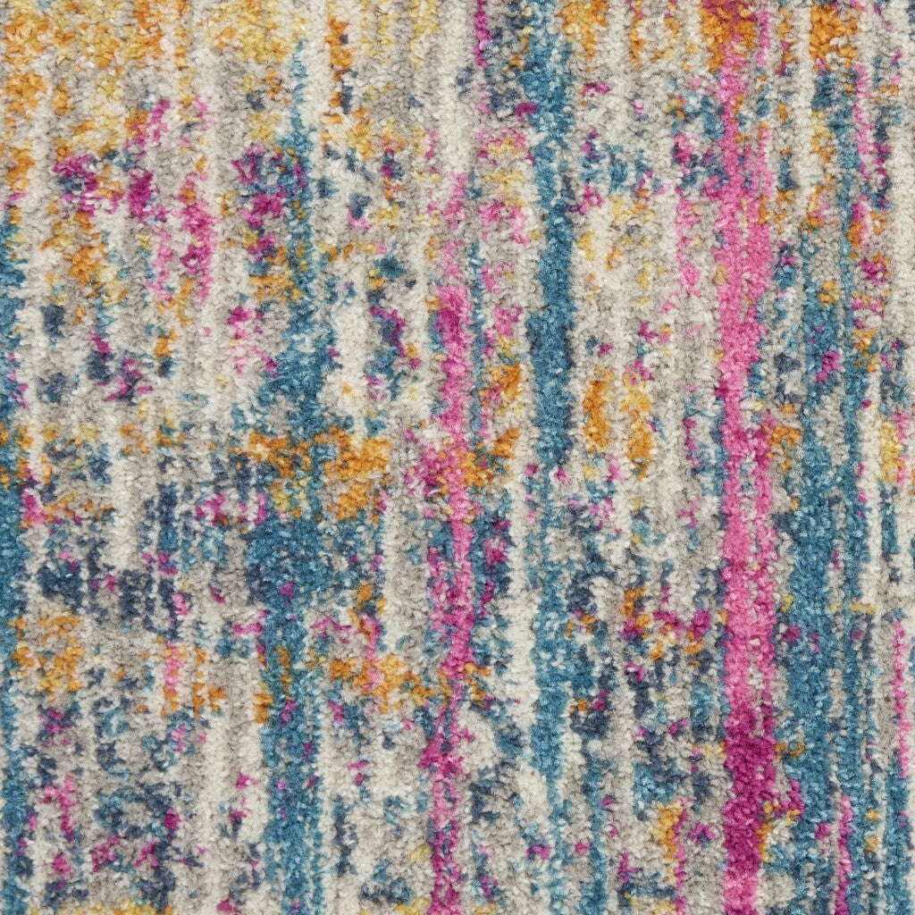 2' X 3' Ivory Abstract Striations Scatter Rug