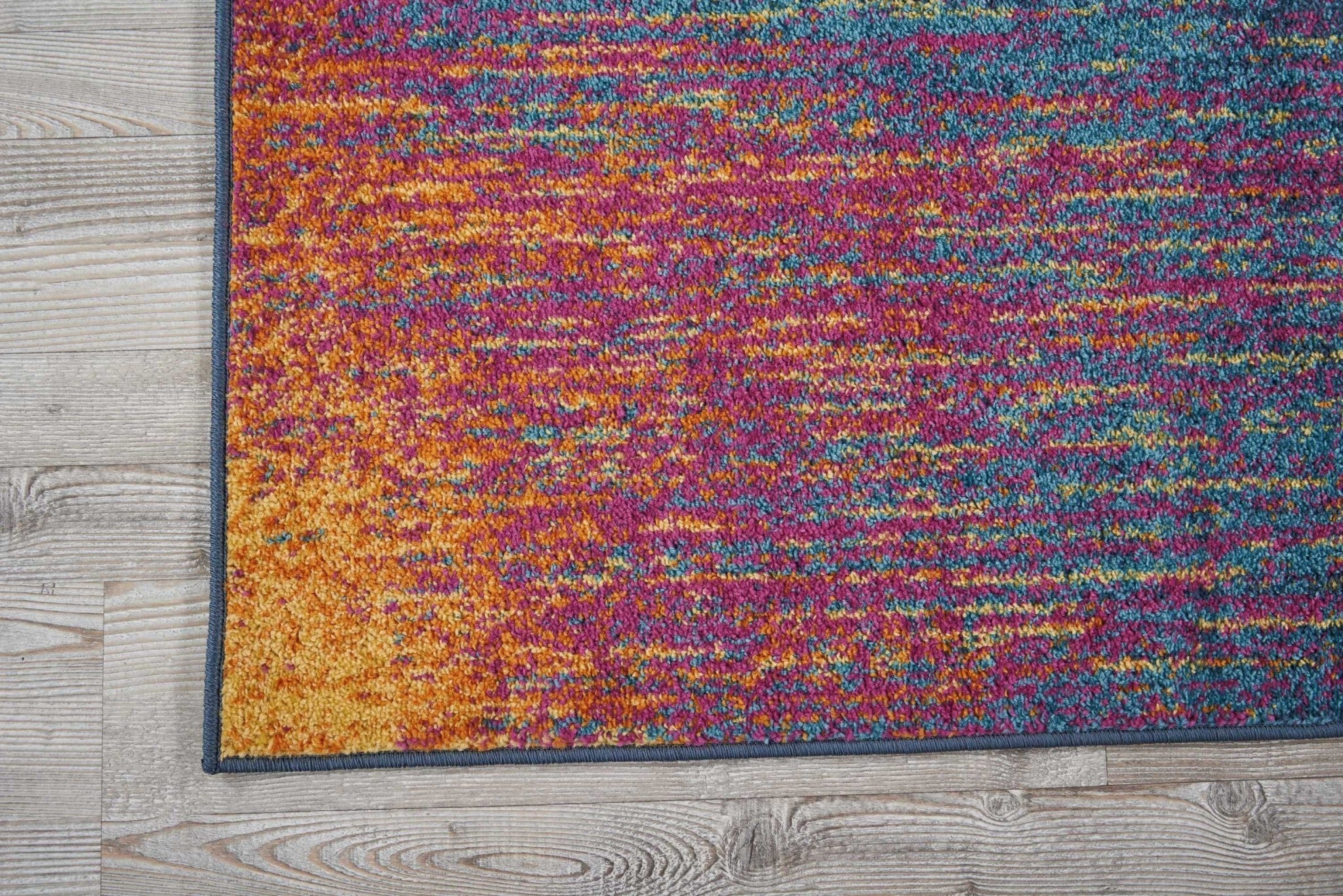2' X 6' Rainbow Abstract Striations Runner Rug
