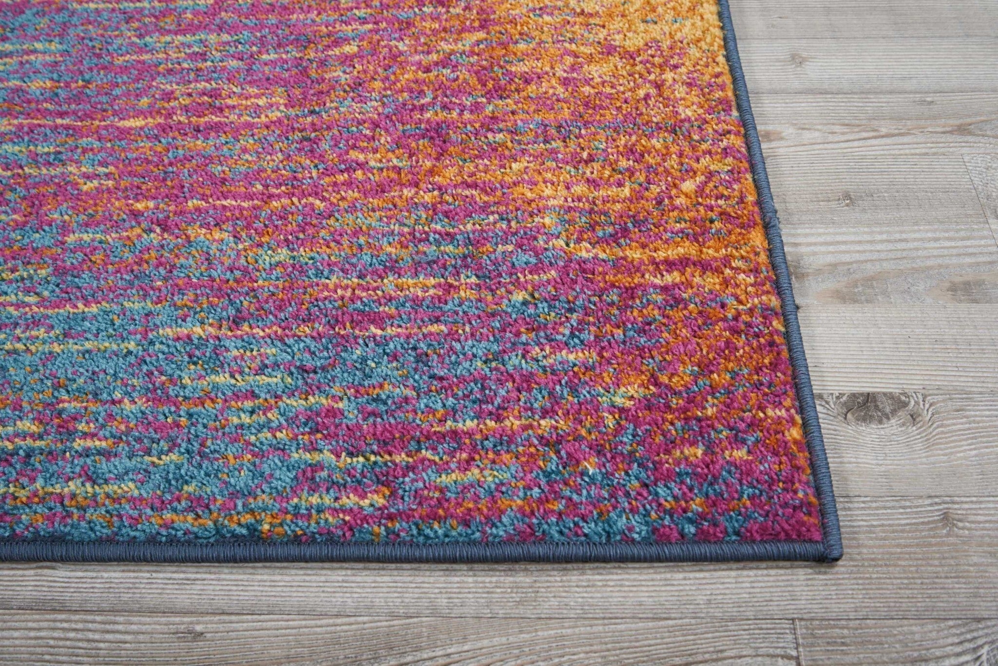 2' X 6' Rainbow Abstract Striations Runner Rug