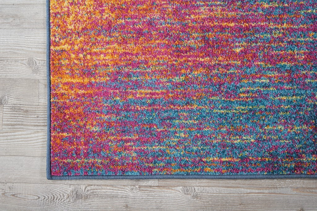 2' X 10' Rainbow Abstract Striations Runner Rug