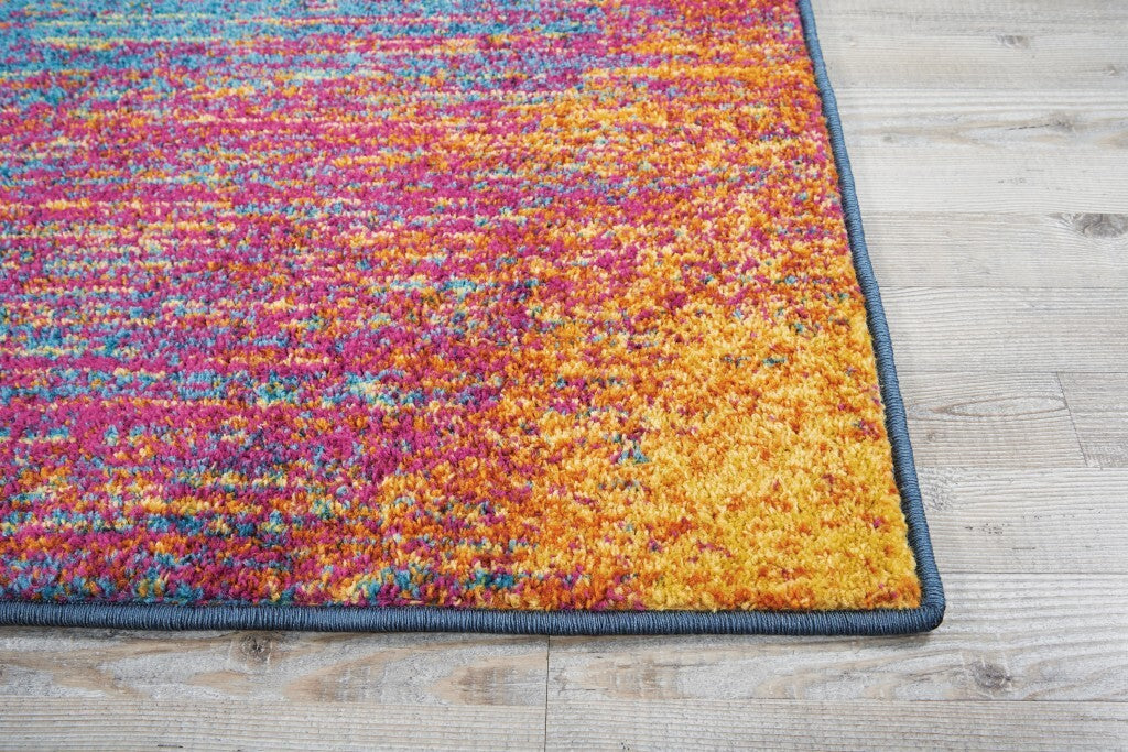2' X 10' Rainbow Abstract Striations Runner Rug