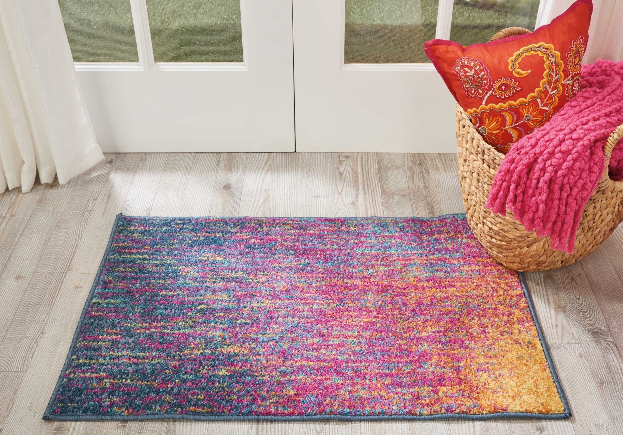 2' X 3' Rainbow Abstract Striations Scatter Rug